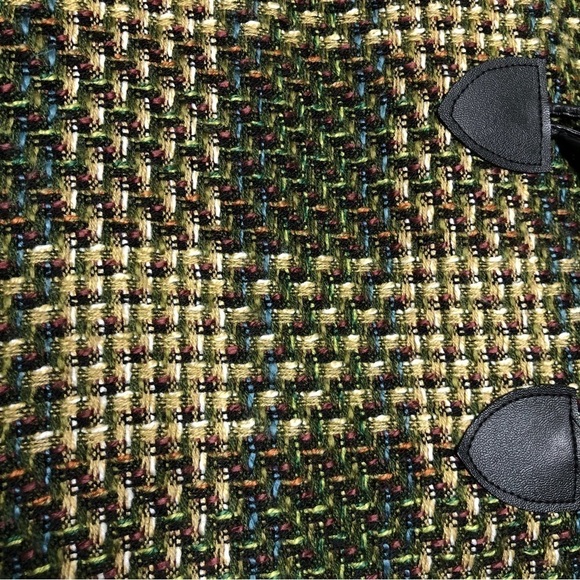 CHRISTOPHER & BANKS - Olive Green, Tan, Black & Blue Tweed Button Front Vest - L - Picture 4 of 7